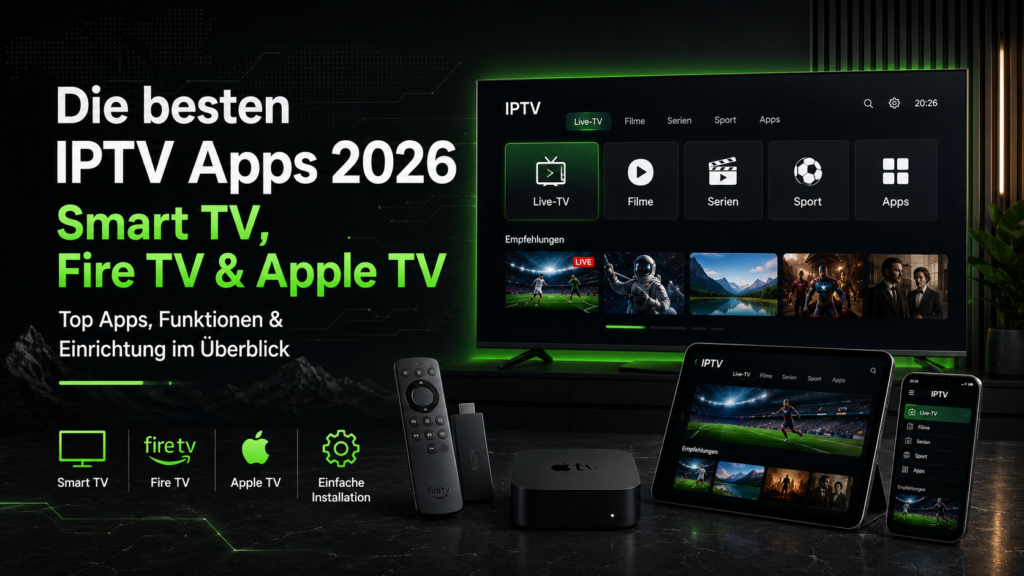 Die besten IPTV Apps 2026 für Smart TV, Fire TV und Apple TV